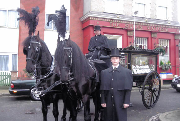 image of frank buitchers funeral in eastenders bbc soap